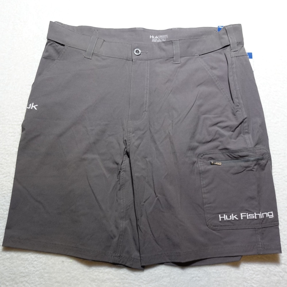 Huk NXTLVL Fishing Shorts Mens XL Gray Performance Cargo H2000011-010-XL